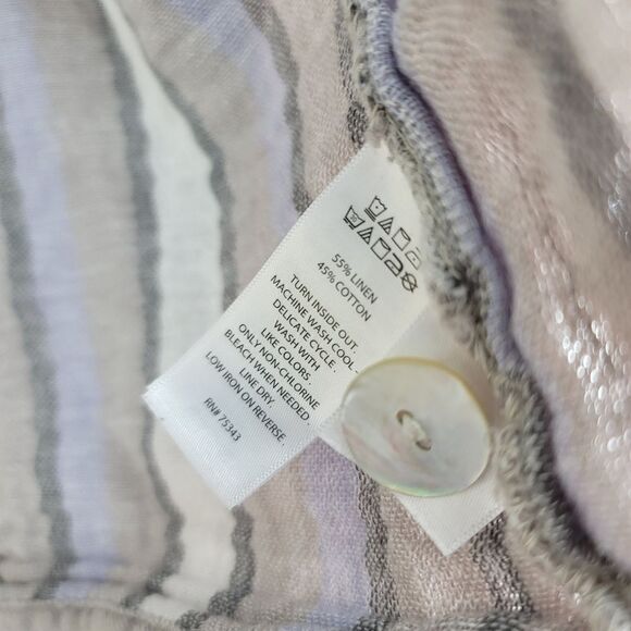 Tahari linen blend unstructured jacket gray taupe - Picture 3 of 7